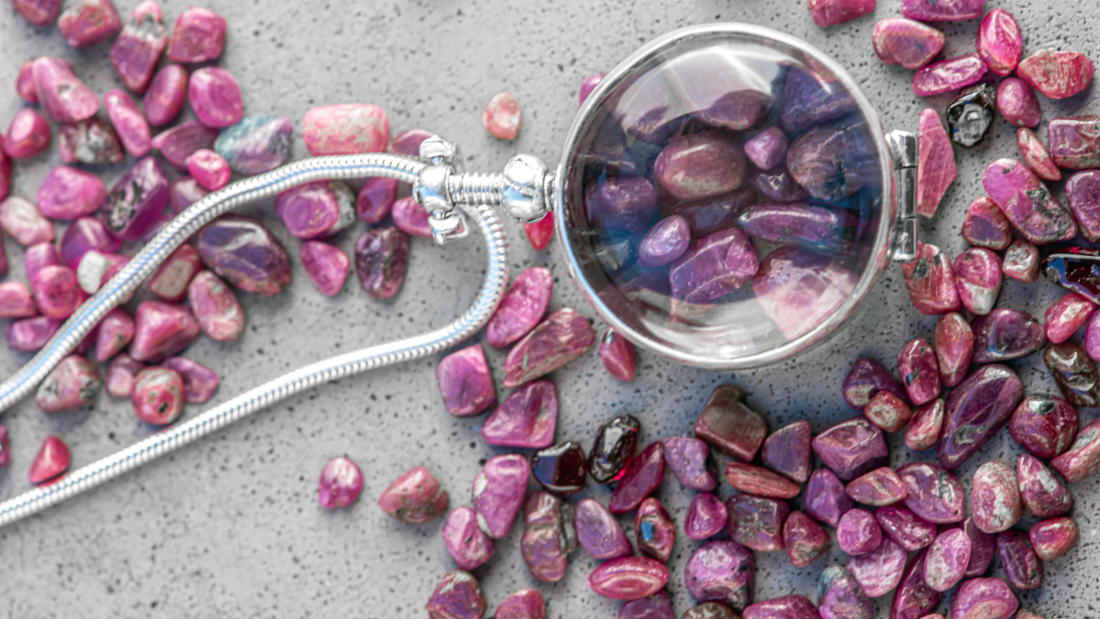 July Ruby Birthstone Glass Locket Necklace 