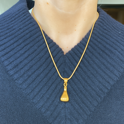Gold Vermeil Urn Pendant Necklace – Potion Bottle Ashes Locket