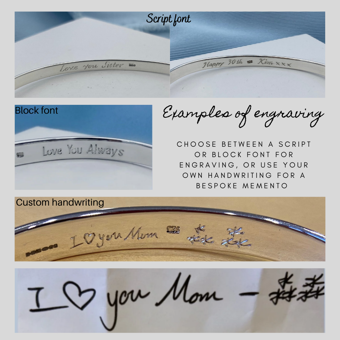 Flowerpot Personalised Silver Bangle