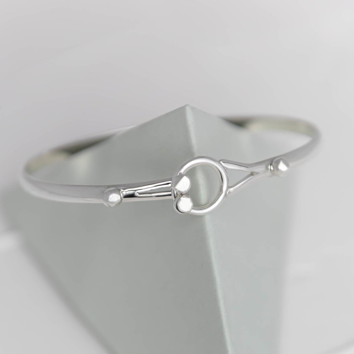 Eyes Sterling Silver Bangle for Small Wrist