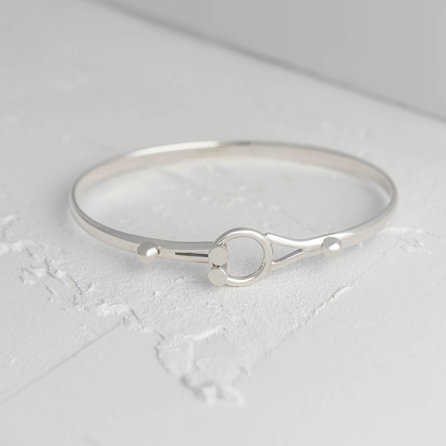 Eyes Sterling Silver Bangle for Small Wrist