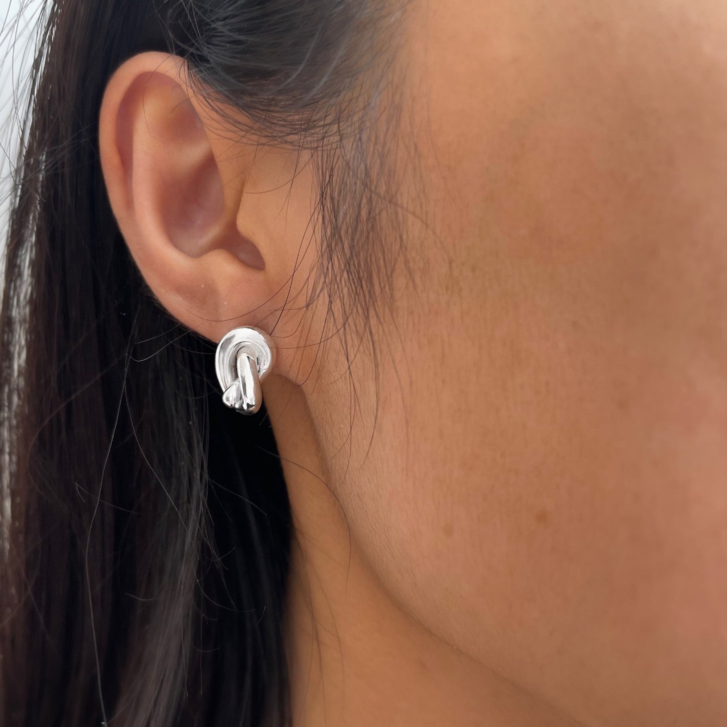 Fat Knot Sterling Silver Stud Earrings