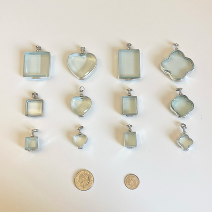 Medium Gold Plated Glass Lockets- Choose a Shape