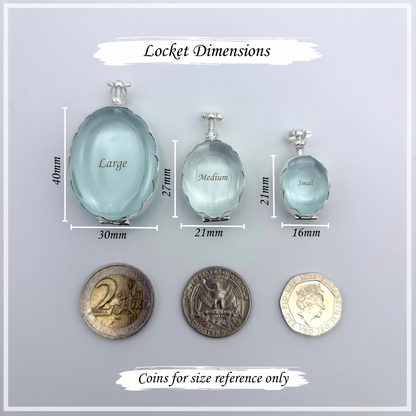 Oval Photo Locket Pendant with Filigree Design