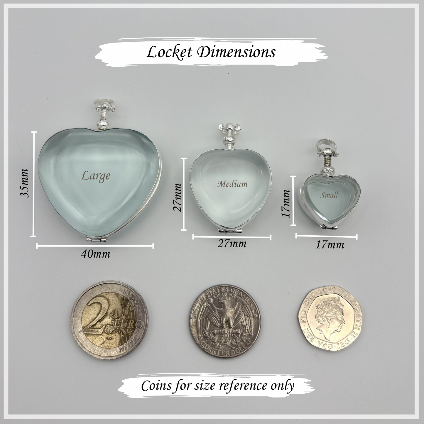 Silver Heart Locket for Gemstones