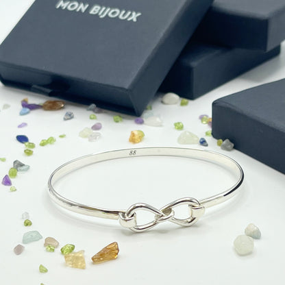 Infinity Bangle Bracelet in Sterling Silver – Timeless Jewellery Gift for Her