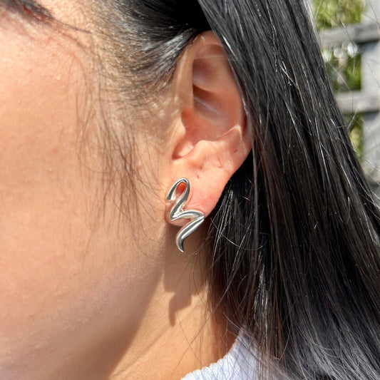 Z Sterling Silver Stud Earrings