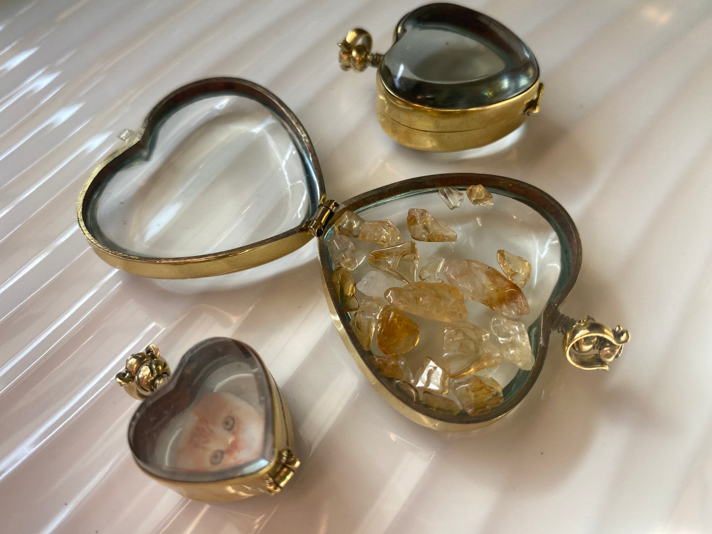 Gold Heart Locket for Gemstones