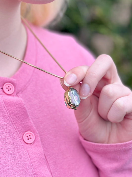 Mini Gold Plated Glass Photo Locket by LY Lockets