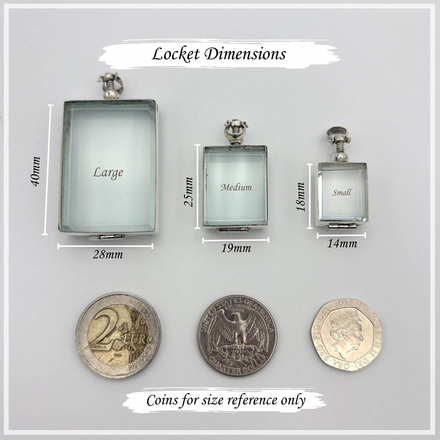 Silver Glass Locket Pendants from London