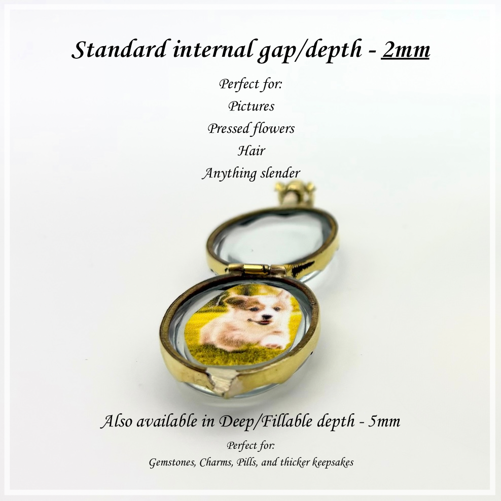 Silver Glass Photo Locket Heart