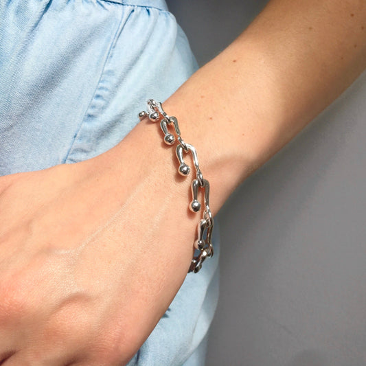 U Ball Silver Bracelet