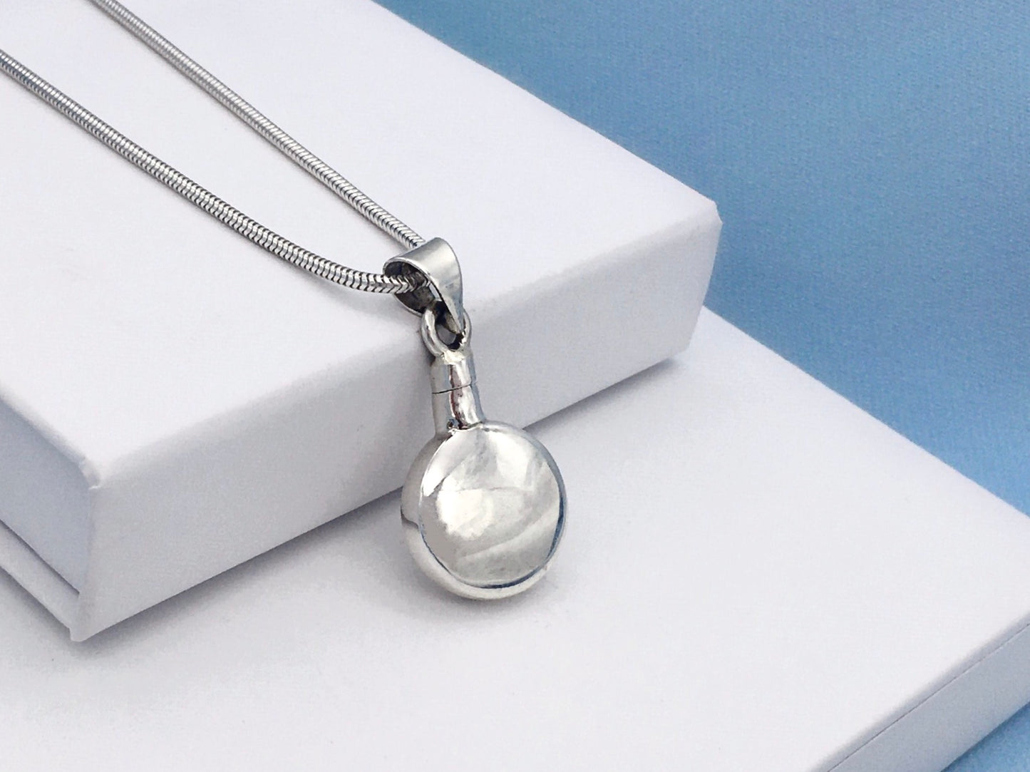 Circle Shaped Sterling Silver Ashes Necklace