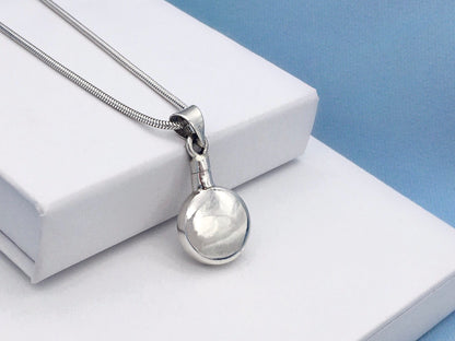 Circle Shaped Sterling Silver Ashes Necklace