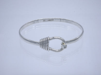 Flowerpot Silver Bangle - Large Wrist