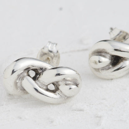 Fat Knot Sterling Silver Stud Earrings