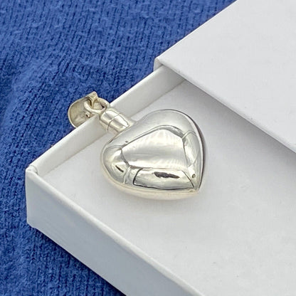 Sterling Silver Urn Self-fill Heart Cylinder Cremation Ashes Pendant Ashes Jewellery Memorial Ashes Jewelry Cremation Ash Jewelry Urn