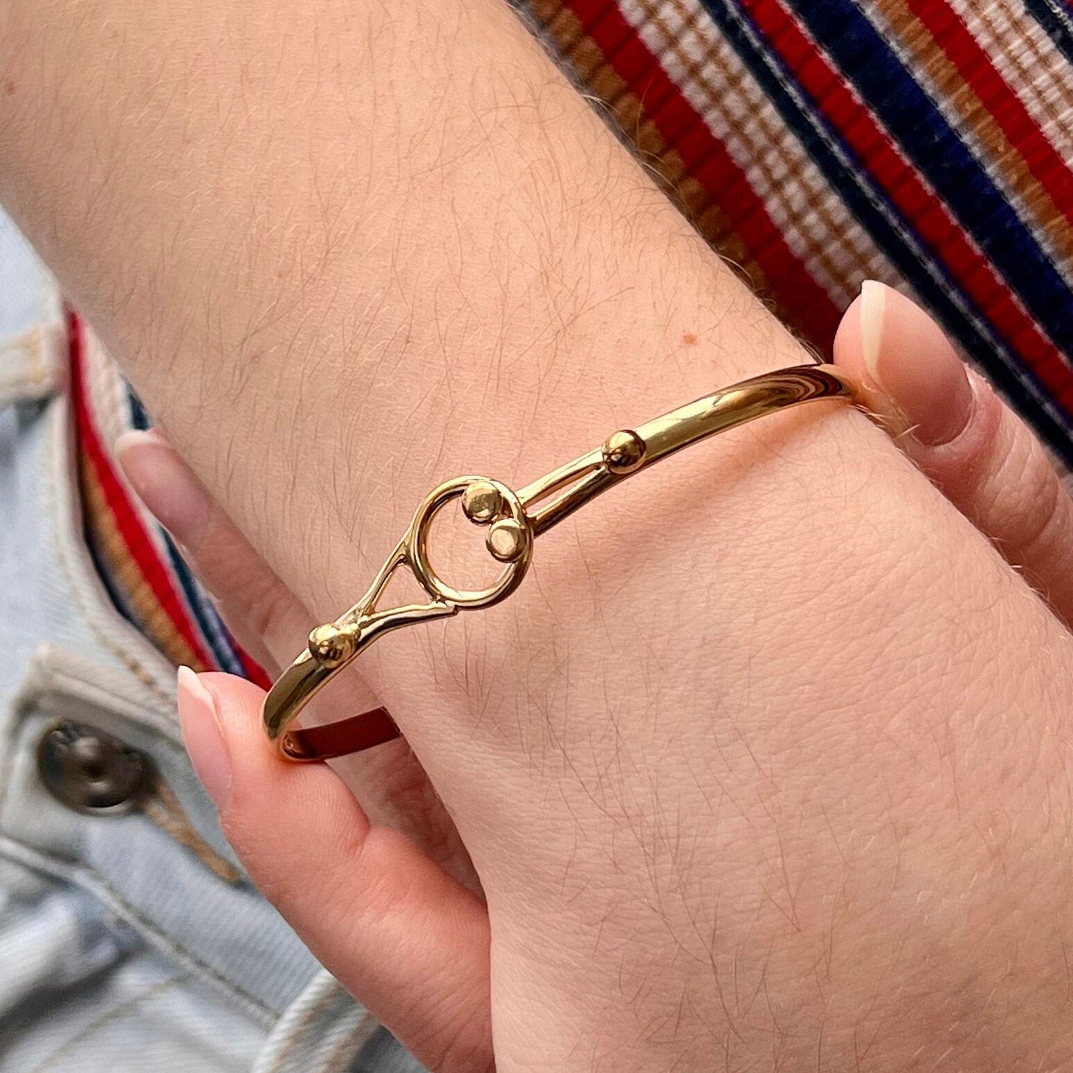 Personalized Gold Vermeil Bracelet Bangle Gold Bangle Bracelet Personalized Bangle Bracelet Gold Vermeil Bracelet Bangle Christmas Gift