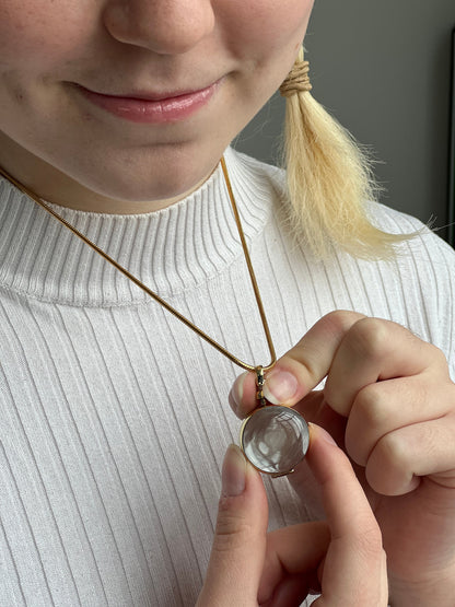 Medium Gold or Silver Round Locket Name Necklace Picture Locket Personalized Locket Engraved Glass Locket Necklace Silver or Gold Locket