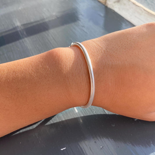 3.0mm Silver Snake Chain Bracelet Thick Snake Chain Heavy Sterling Silver Snake Chain Bracelet Chunky Snake Chain Necklace for Men or Women