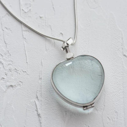 silver heart locket necklace