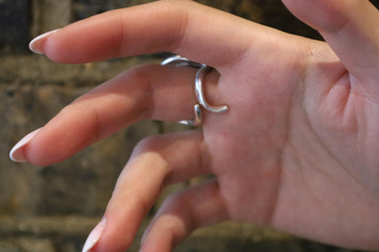 statement solid silver ring, heavy silver ring, adjustable wave ring, 60th birthday gift for her, silver gift for mom, modern wave ring