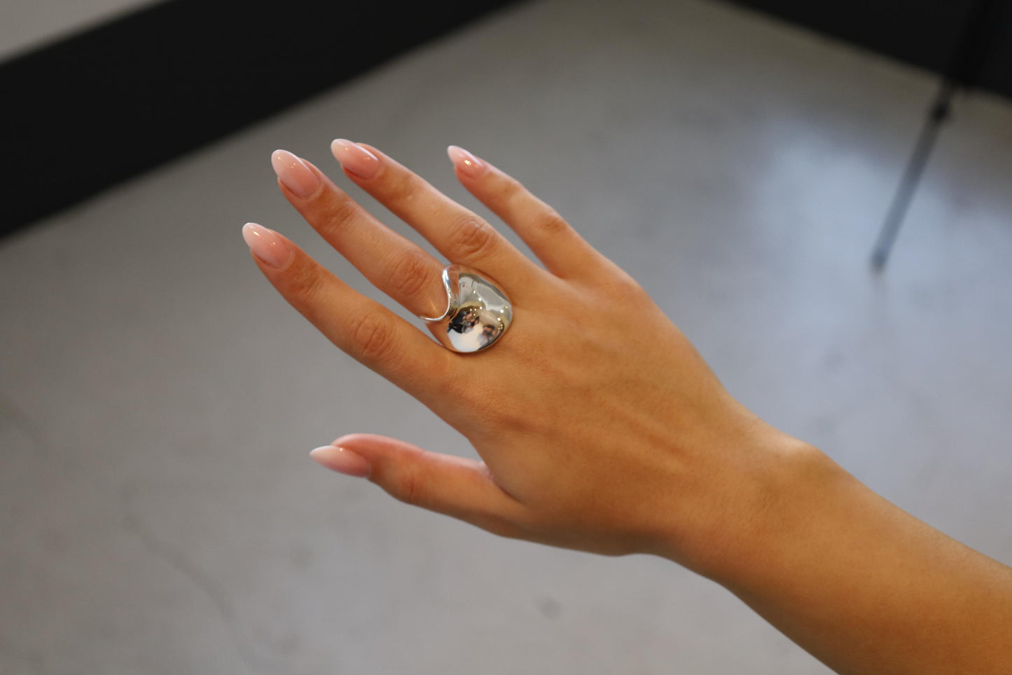 statement solid silver ring, heavy silver ring, adjustable wave ring, 60th birthday gift for her, silver gift for mom, modern wave ring