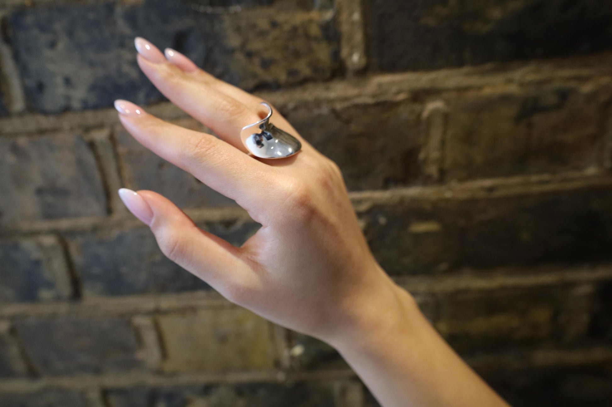 statement solid silver ring, heavy silver ring, adjustable wave ring, 60th birthday gift for her, silver gift for mom, modern wave ring
