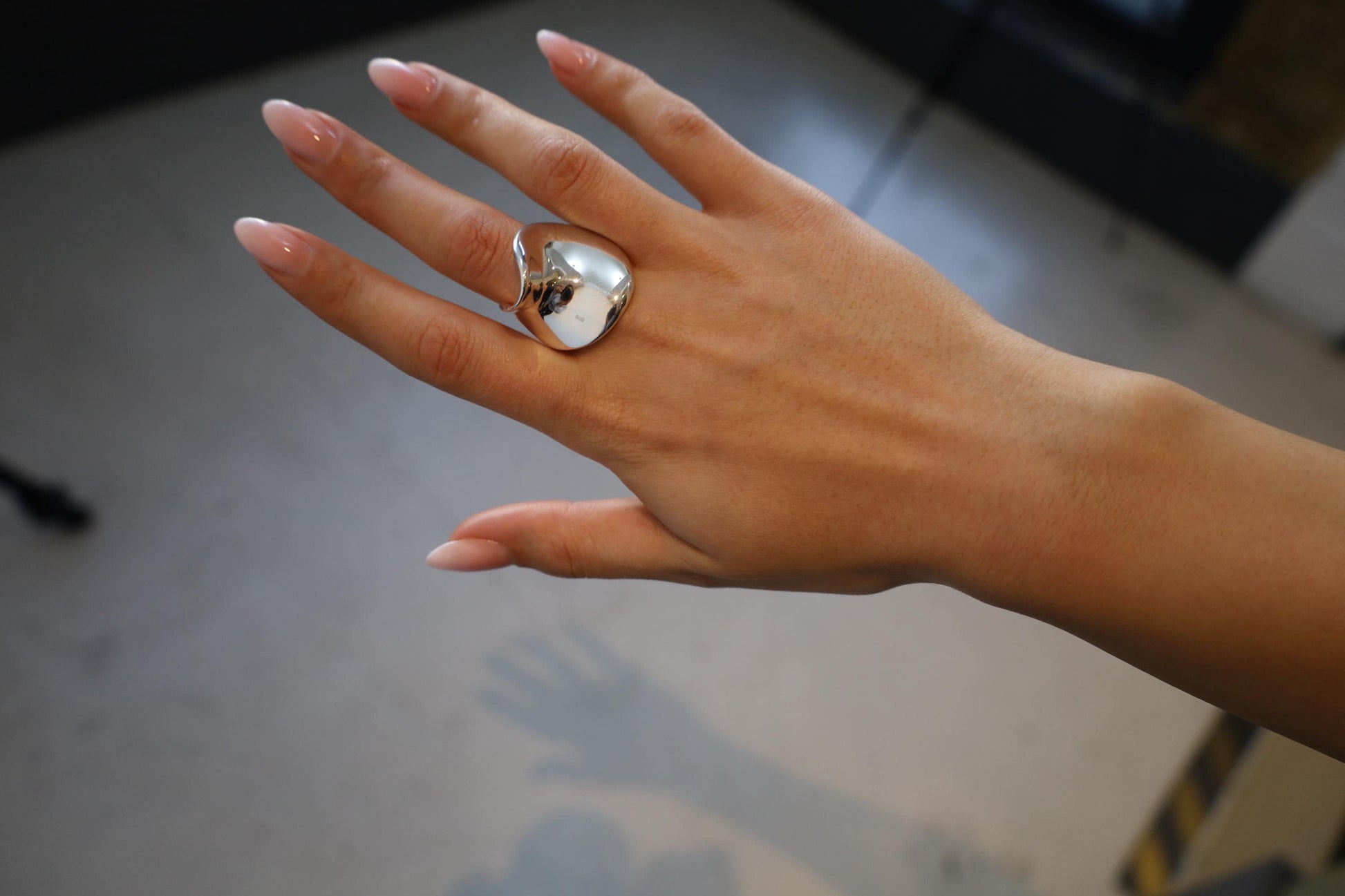 statement solid silver ring, heavy silver ring, adjustable wave ring, 60th birthday gift for her, silver gift for mom, modern wave ring