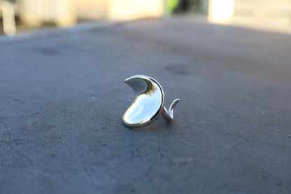 statement solid silver ring, heavy silver ring, adjustable wave ring, 60th birthday gift for her, silver gift for mom, modern wave ring