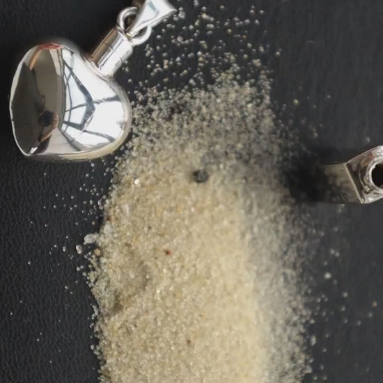 Sterling Silver Urn Self-fill Heart Cylinder Cremation Ashes Pendant Ashes Jewellery Memorial Ashes Jewelry Cremation Ash Jewelry Urn