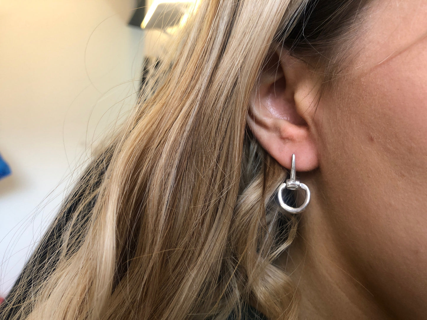 Snaffle Horse Bit Sterling Silver Stud Earrings