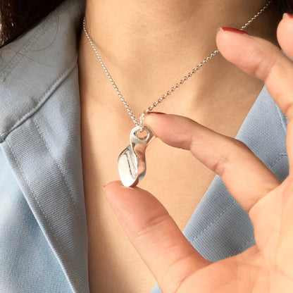 3D Diamond Shaped Solid Sterling Silver Pendant