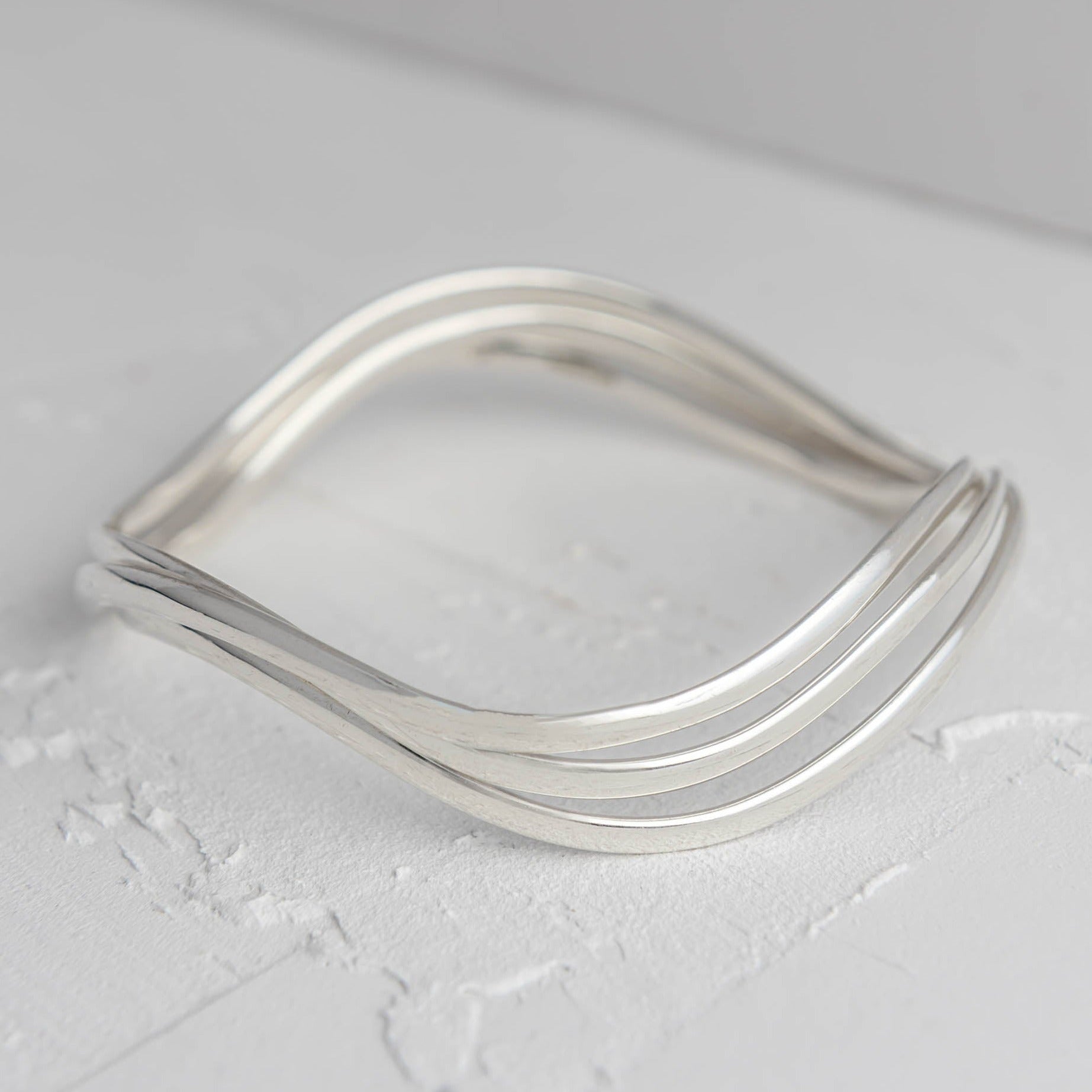 3 swirls sterling silver bangle - trinity bangle