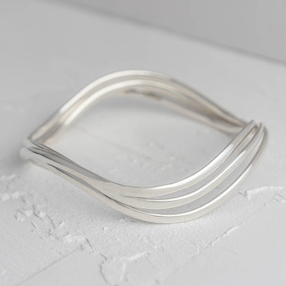 3 swirls sterling silver bangle - trinity bangle