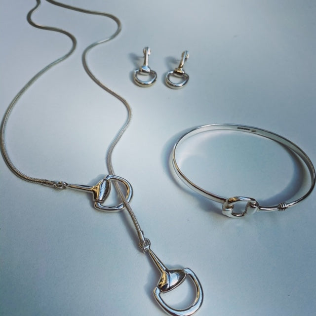 Snaffle Horse Bit Sterling Silver Stud Earrings