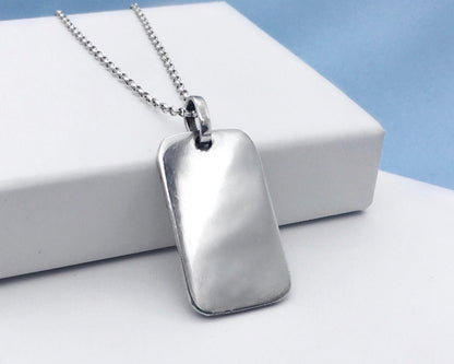 Dog Tag Sterling Silver Personalised Pendant