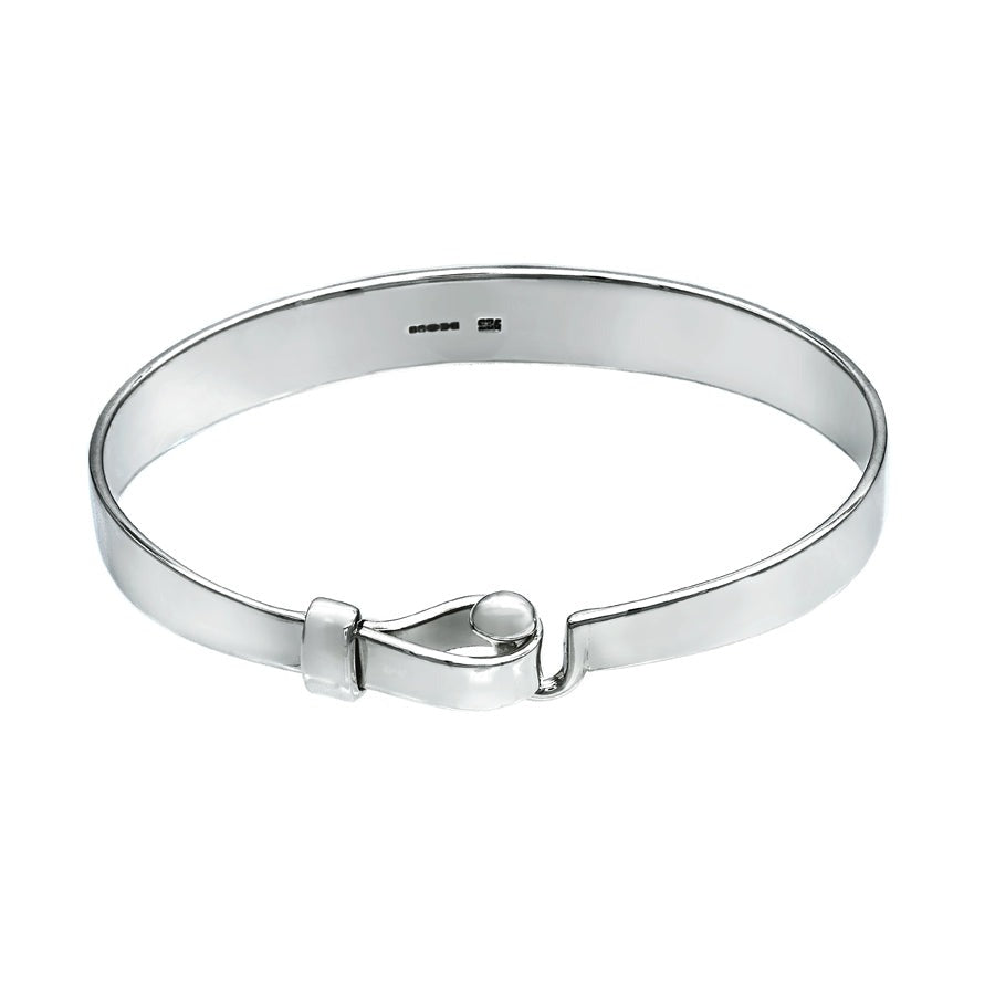 Mini C Hook with Ball Silver Bangle for Tiny Wrist