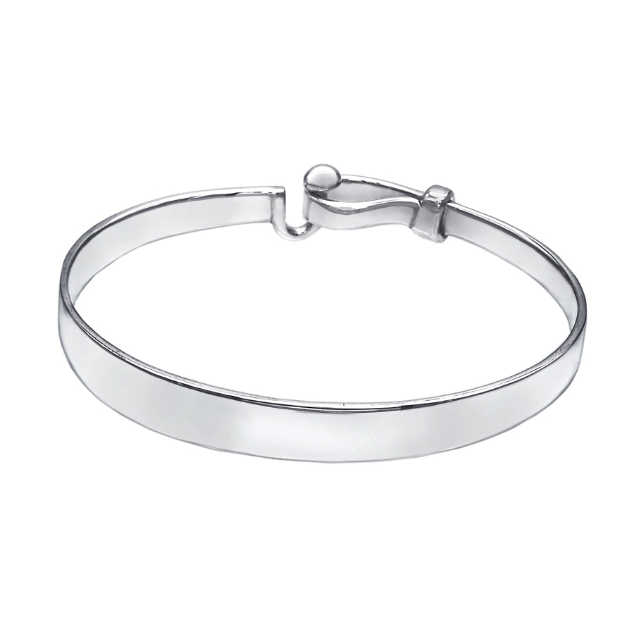 Mini C Hook with Ball Silver Bangle for Tiny Wrist