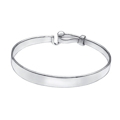 Mini C Hook with Ball Silver Bangle for Tiny Wrist