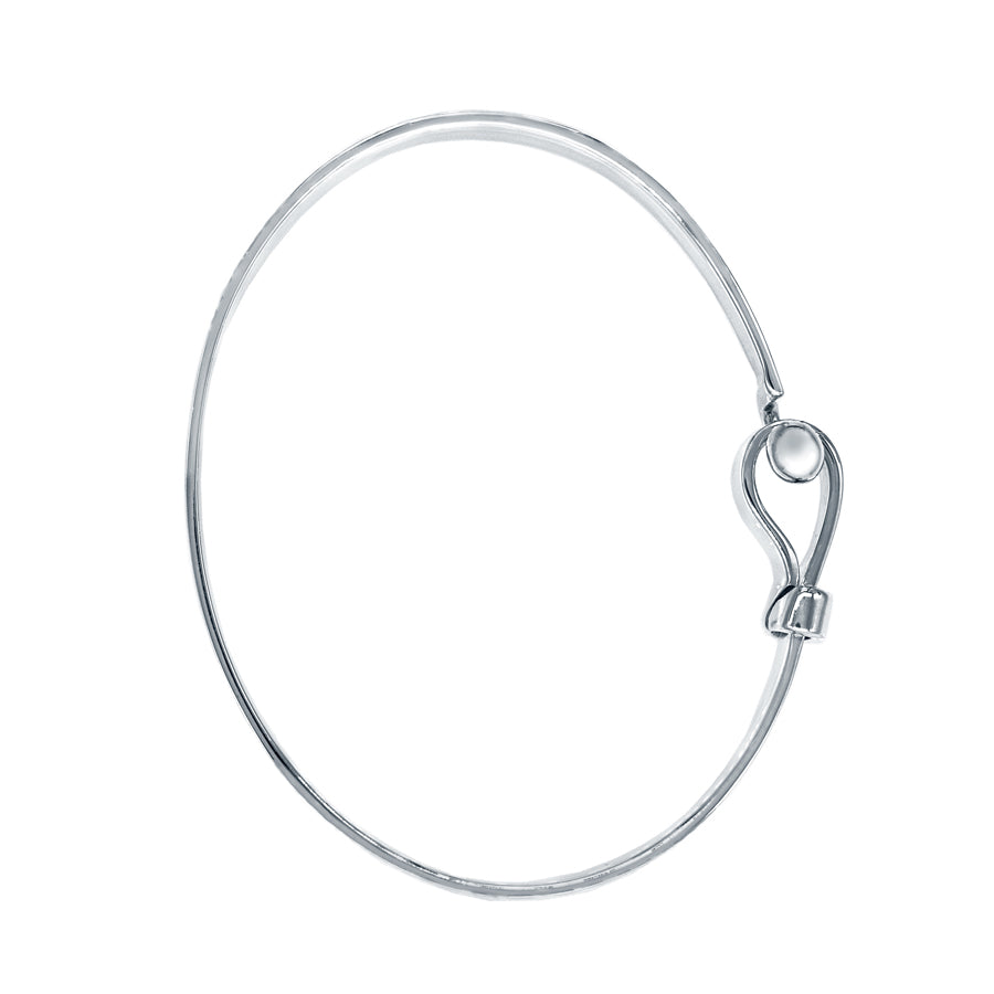 Mini C Hook with Ball Silver Bangle for Tiny Wrist