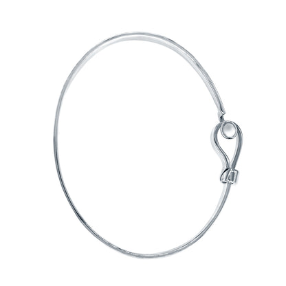 Mini C Hook with Ball Silver Bangle for Tiny Wrist