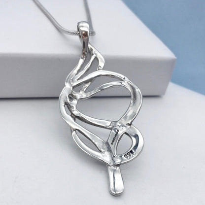 Clef Style Solid Sterling Silver Pendant
