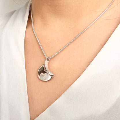 Crescent Moon Sterling Silver Pendant