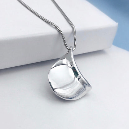 Crescent Moon Sterling Silver Pendant