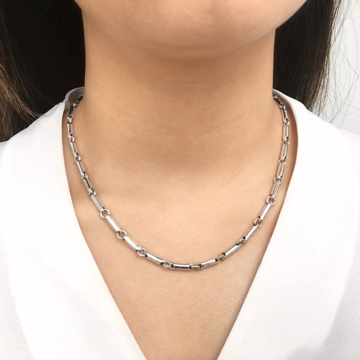 Dynamite Sterling Silver Chain Links Necklace