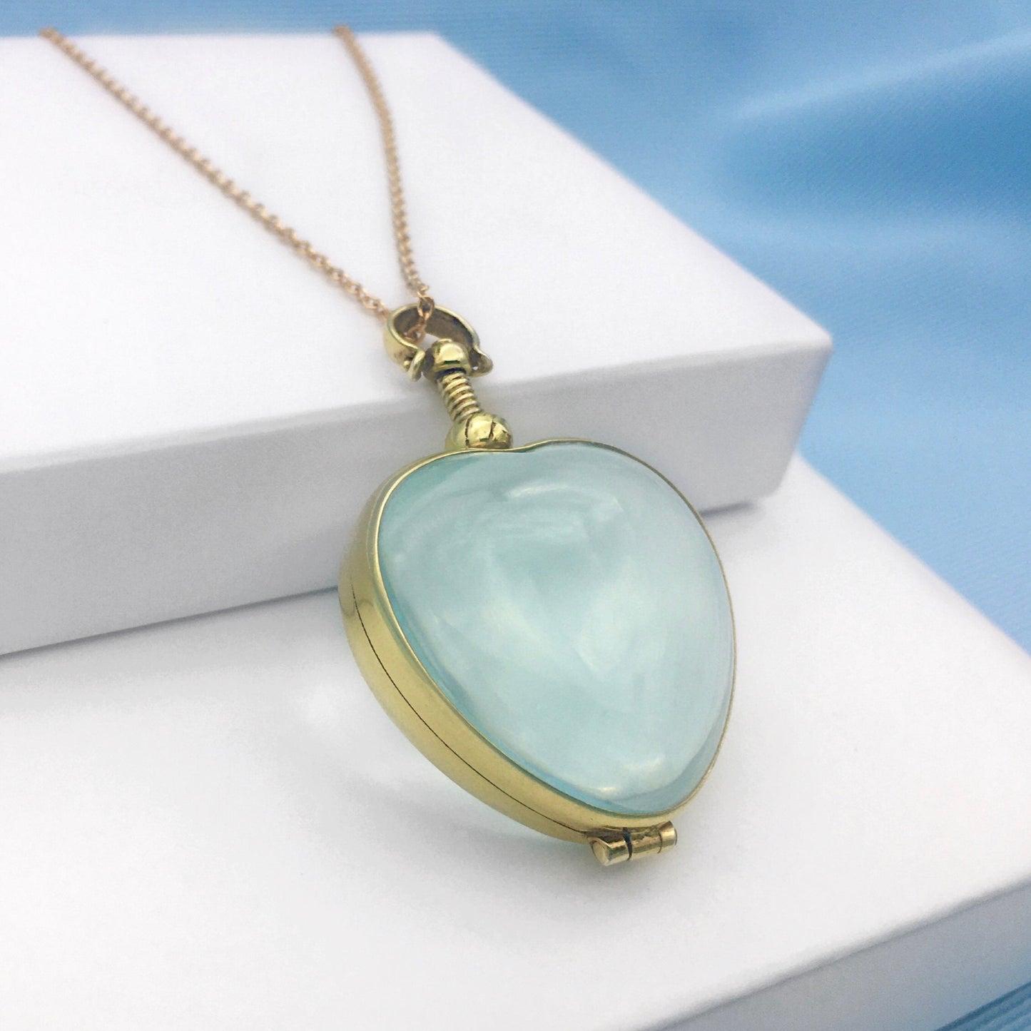 Heart Shaped Gold Plated Glass Locket