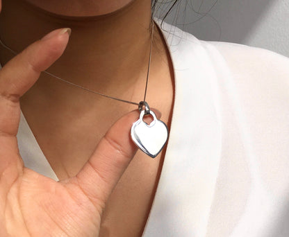 Heather - Personalised Silver Heart Pendant