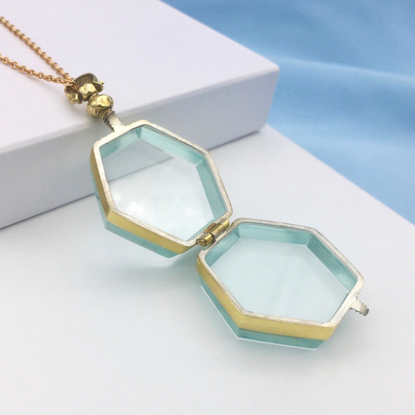 Gold Hexagon Locket