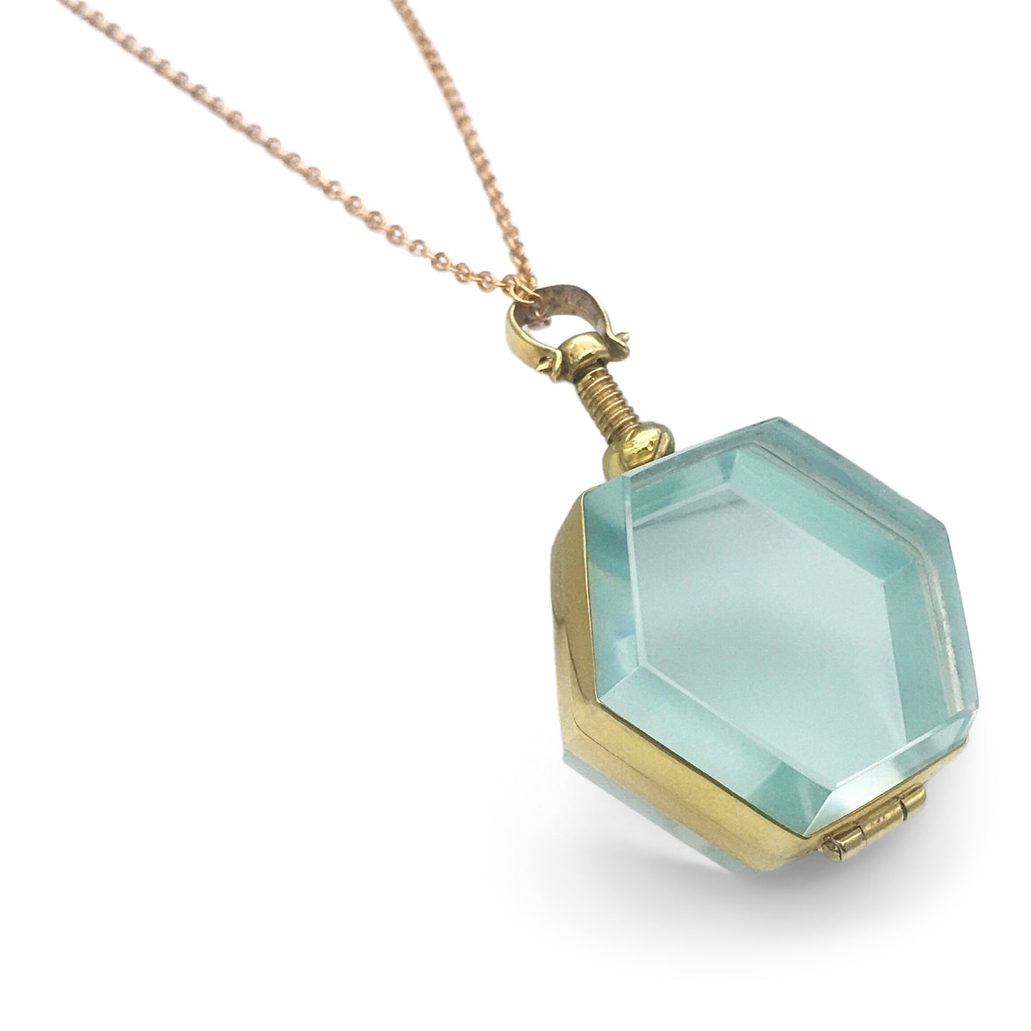 Gold Hexagon Locket